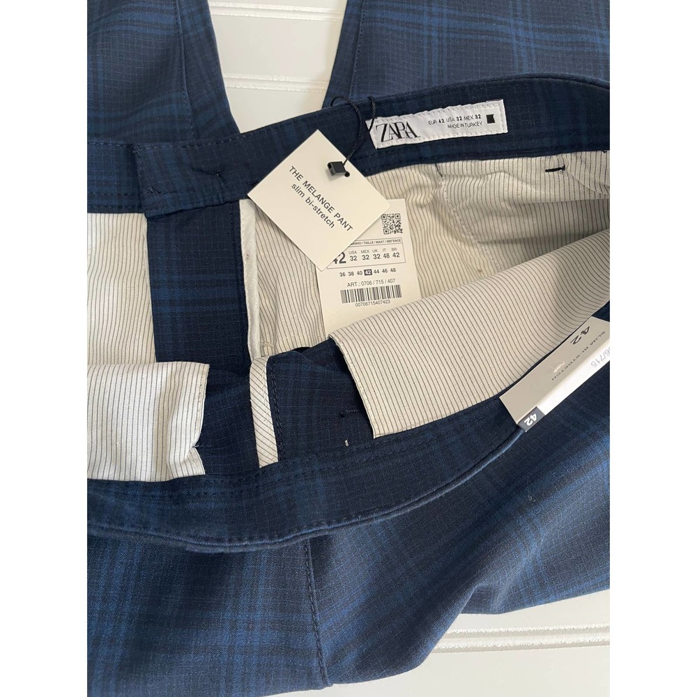 Zara The Melange Pant Plaid Mens Size 32 - Picture 9 of 11